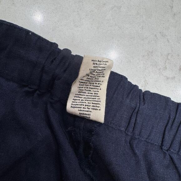 Open Edit Linen Blend Pants Navy Blue Relaxed Men's Large Minimalist Coastal - Picture 14 of 14